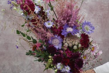 purple wedding bouquet UK wedding florist